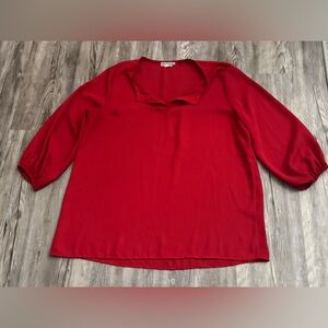 Pleione V-Neck Sweater in Vibrant Red